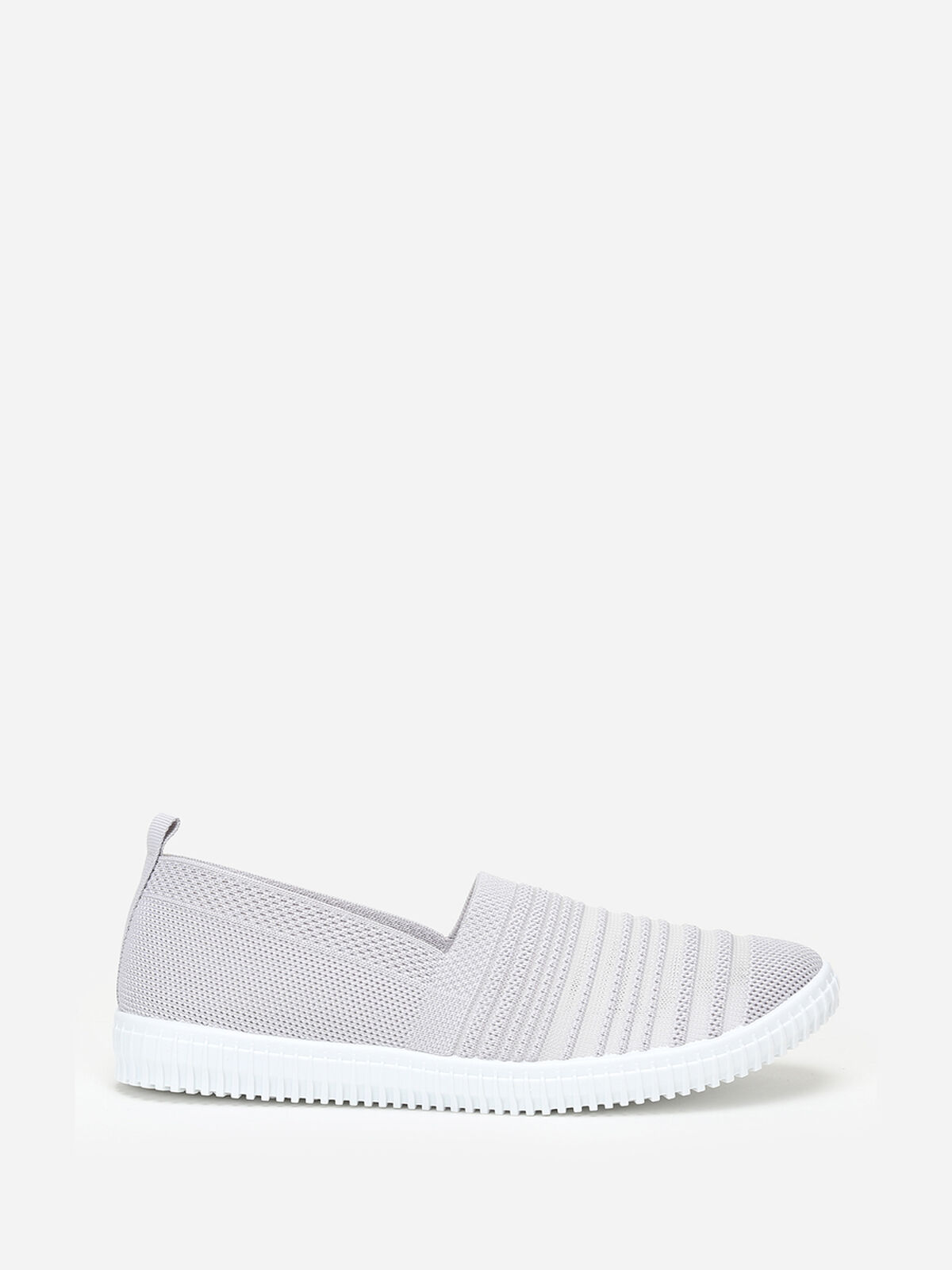 Slip-on en maille et effet transparent- Gris
