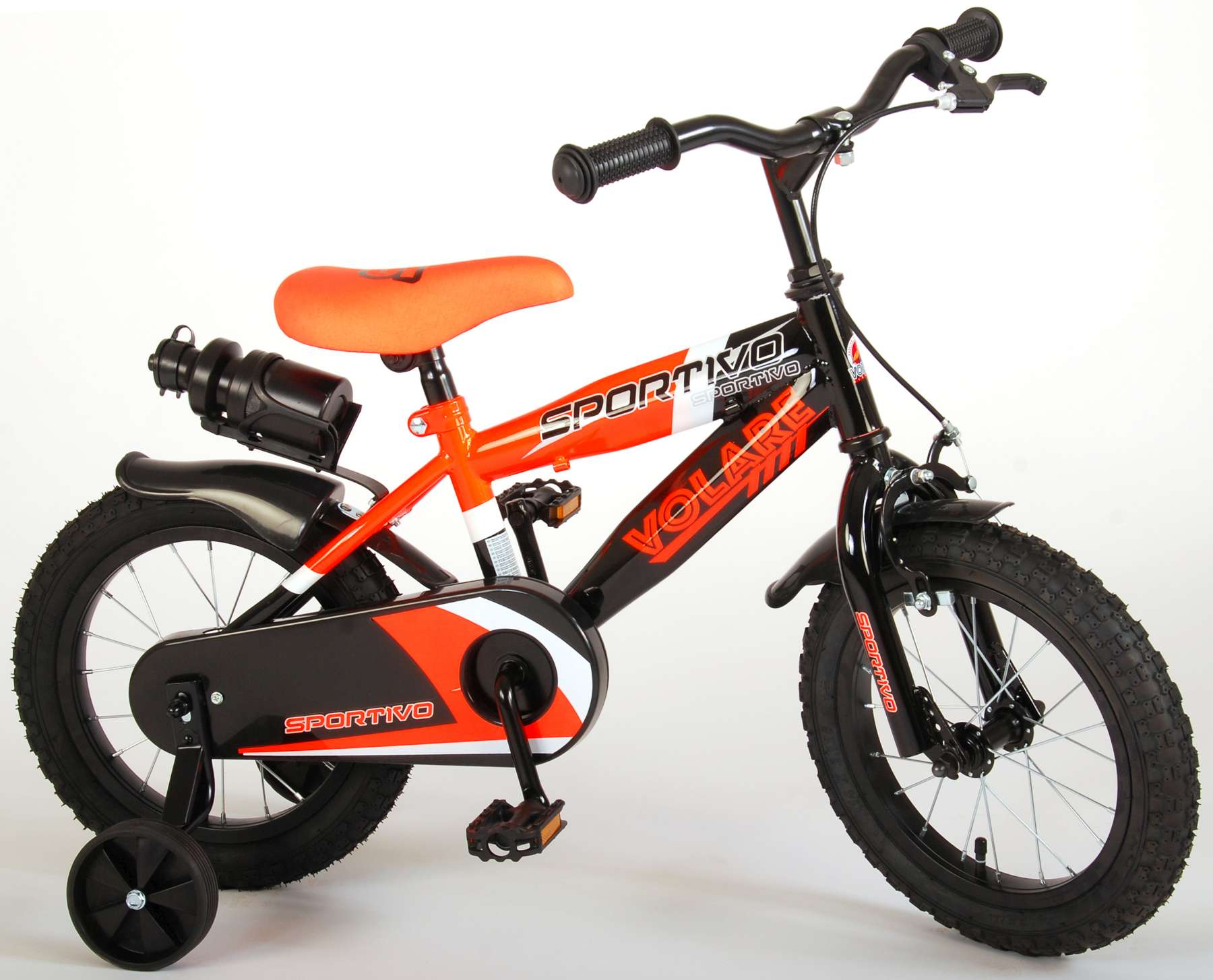 TPFSports Sportivo Kinderfahrrad - Jungen - 14 Zoll - 2 Handbremsen - Neon Orange