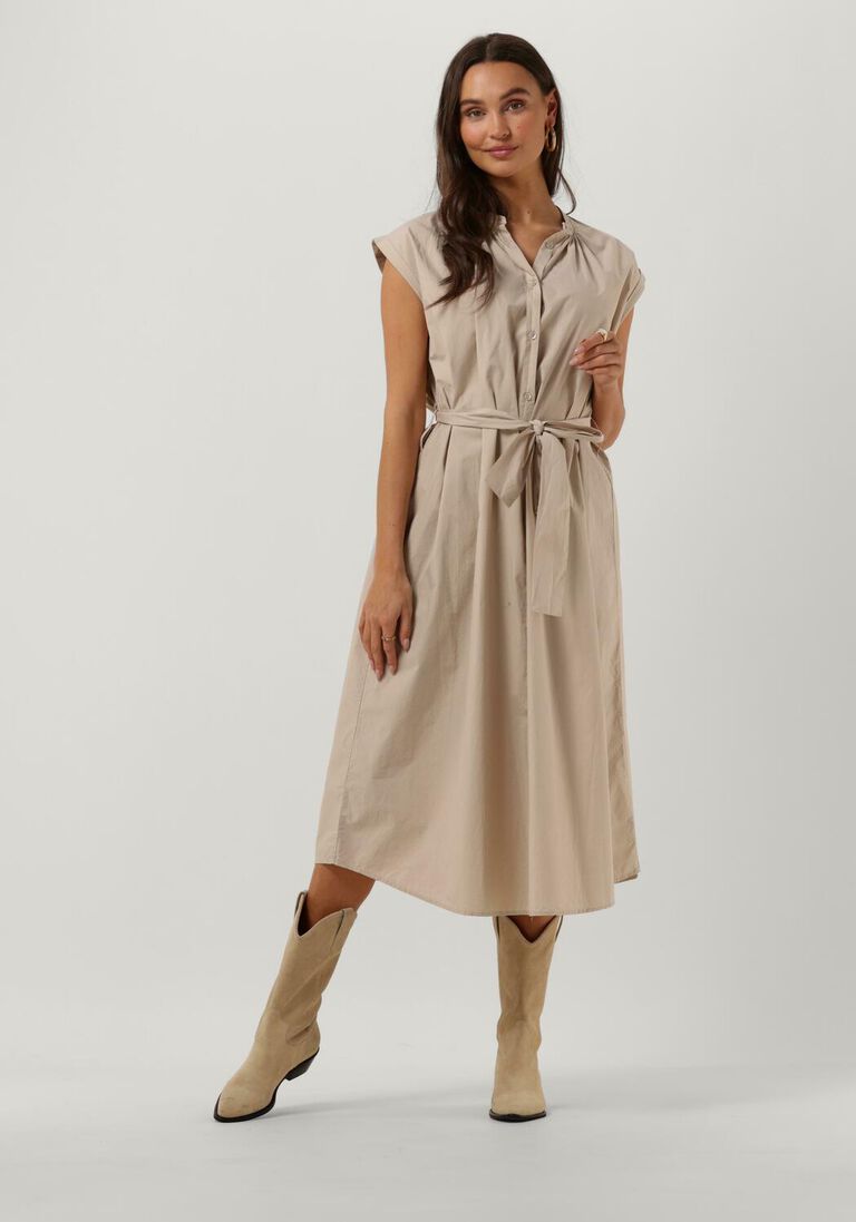 KNIT-TED zand knit-ted midi jurk karo