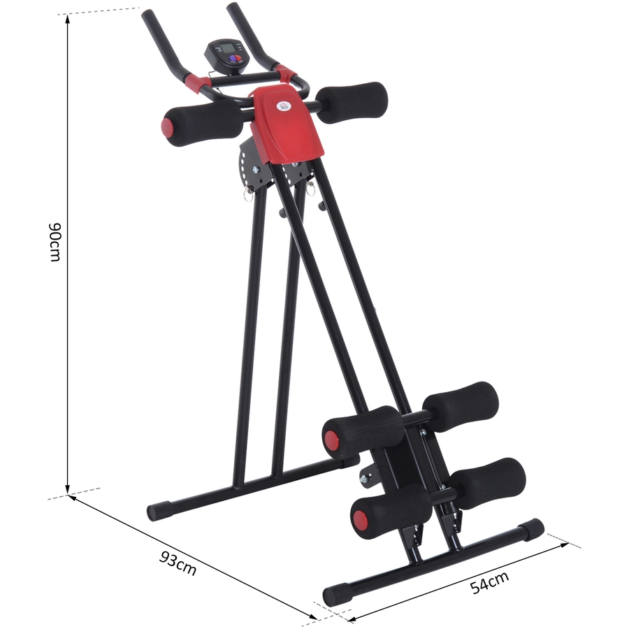 HOMCOM Bauchtrainer mit LED Display schwarz, rot