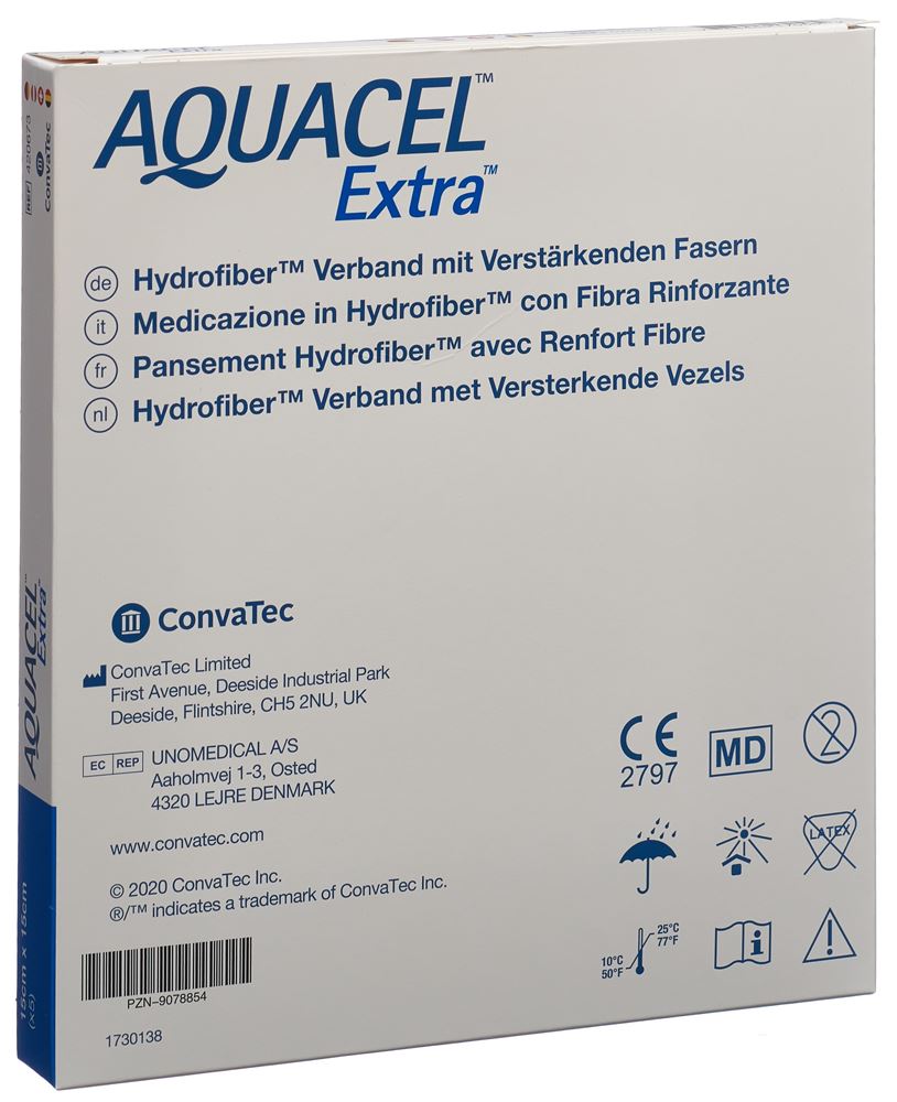 AQUACEL Hydrofiber Verband<br>5 Stück, 15x15cm