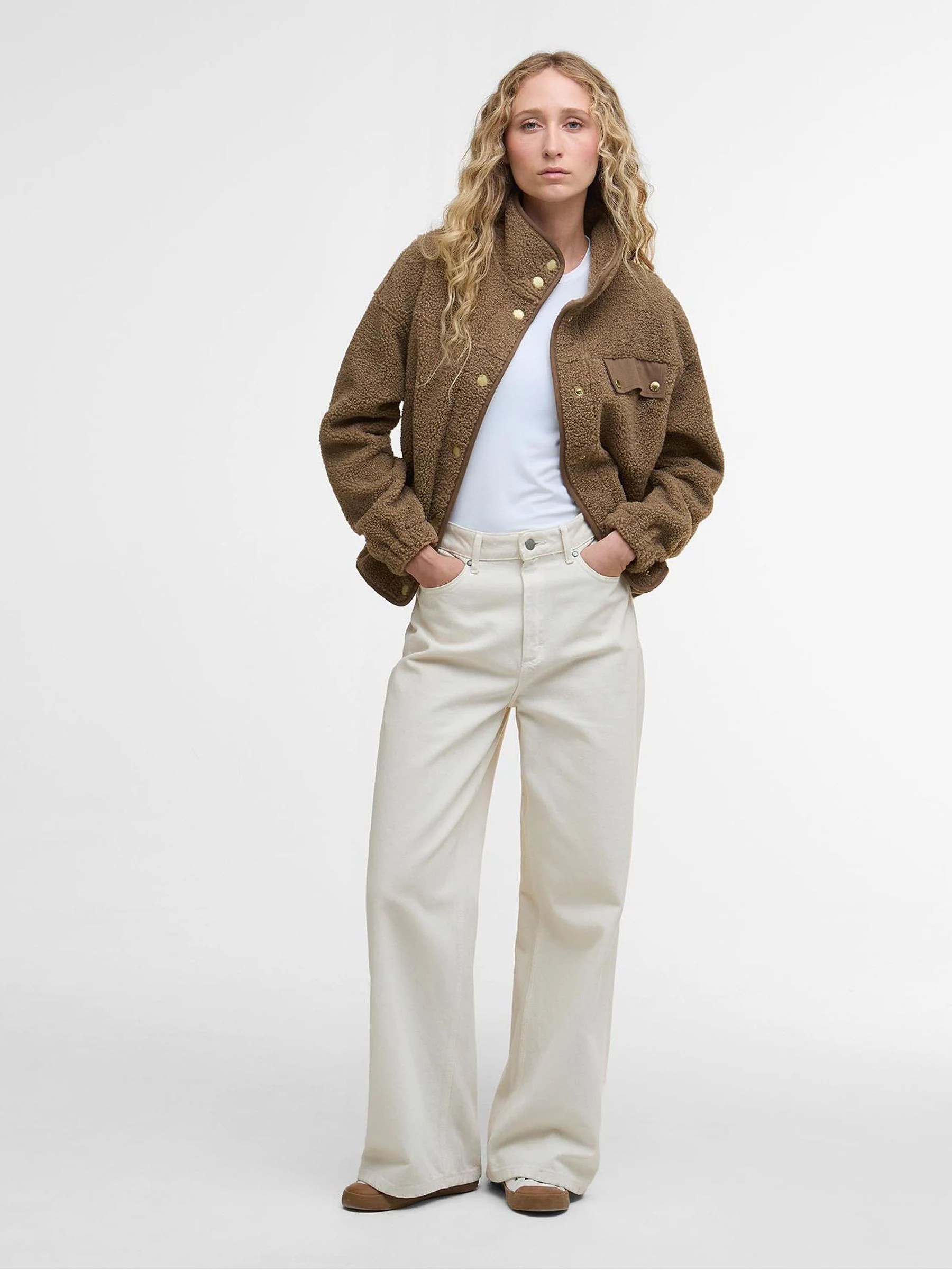 Bruin in legerlook - Barbour® Mabel fleece jack