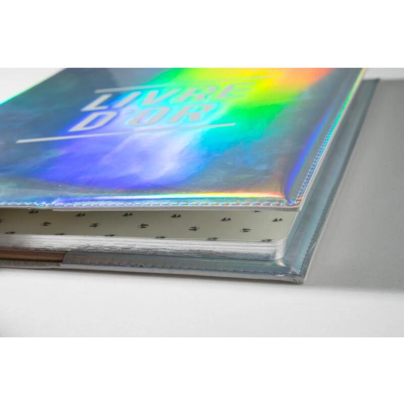 Livre d'or 100 pages tranche argent - Format 27x22cm - GLOSSY - Visuel