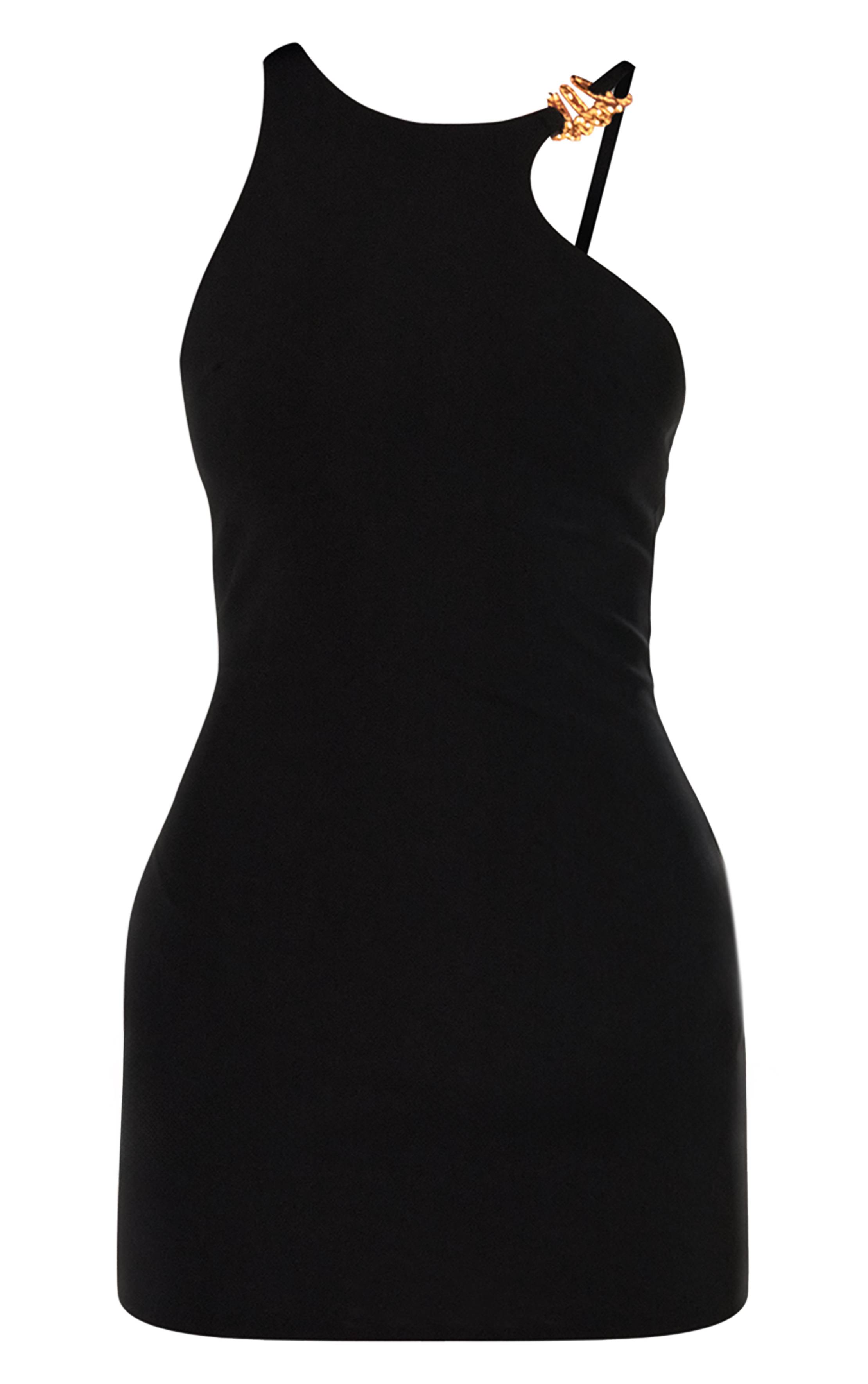 Noir Robe Moulante Asymétrique En Mesh Superposé À Effet Bandage Plt Label