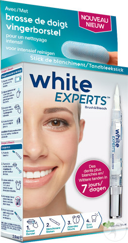 White Experts Stick De Blanchiment + Brosses De Doigt 1 Kit