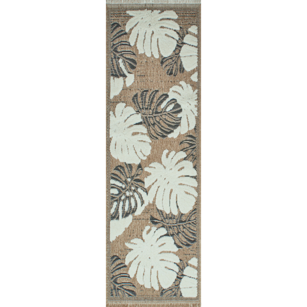 Tapis intérieur extérieur aspect jute noir tulum 9062 noir 170 x 120 cm