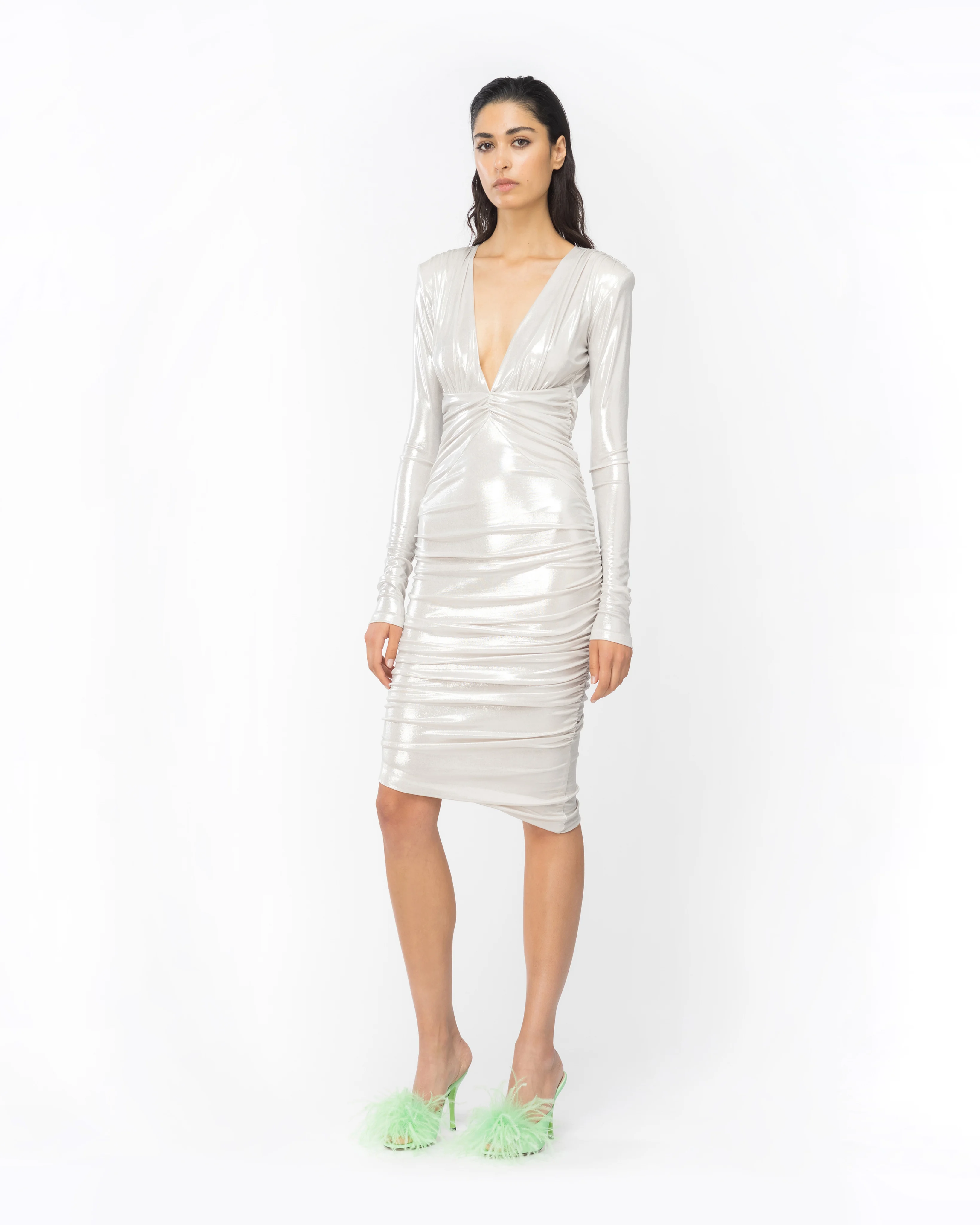 Robe mi-longue | Blanc