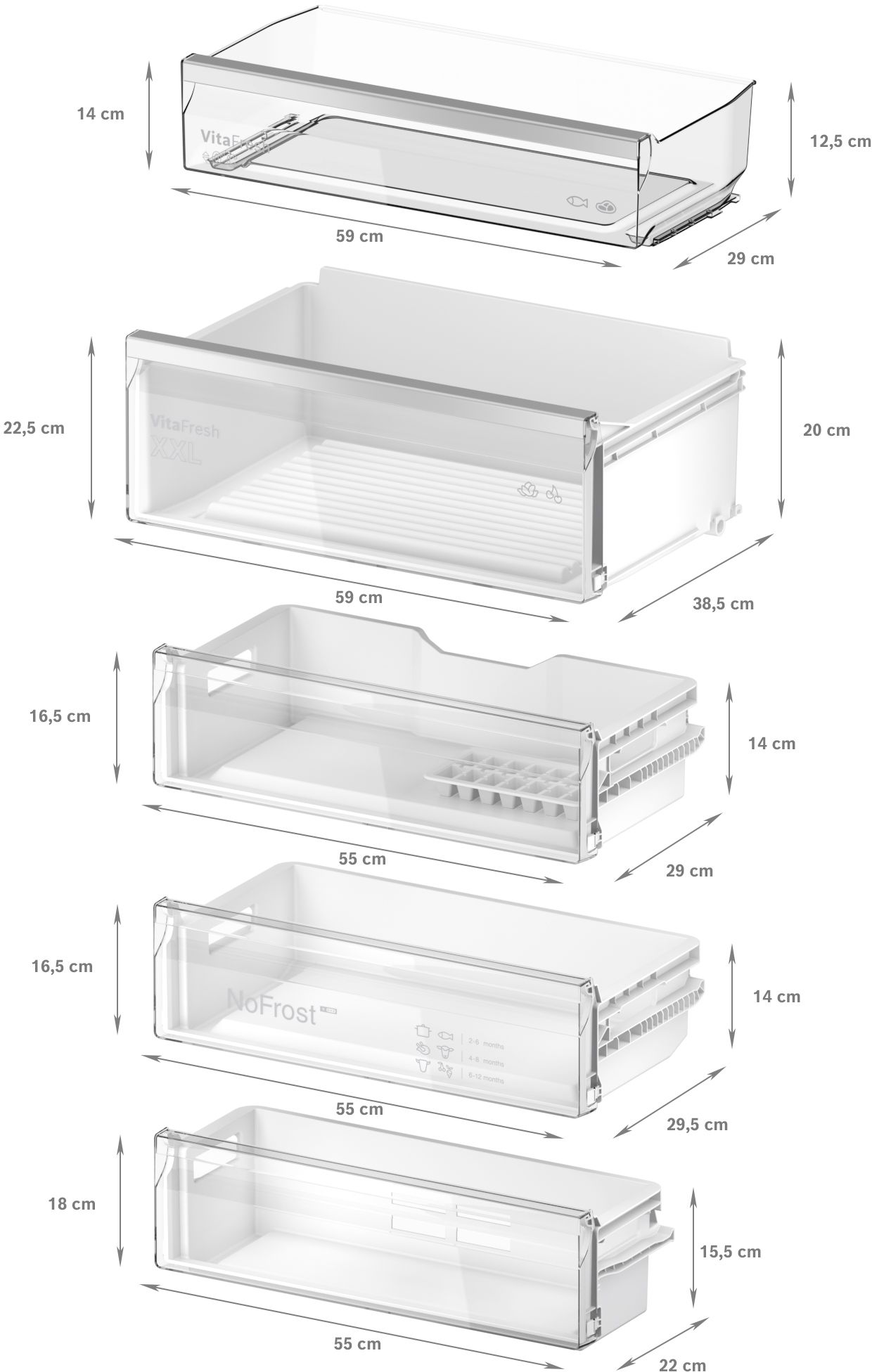 PRODUTO RECONDICIONADO # Refrigerador Combinado Embutido Série 4 193,5 x 70,8 cm Porta Fixa KBN96VFE0-B