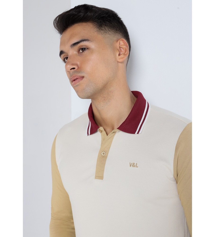 Victorio & Lucchino, V&L Camisa polo de manga comprida com mangas contrastantes