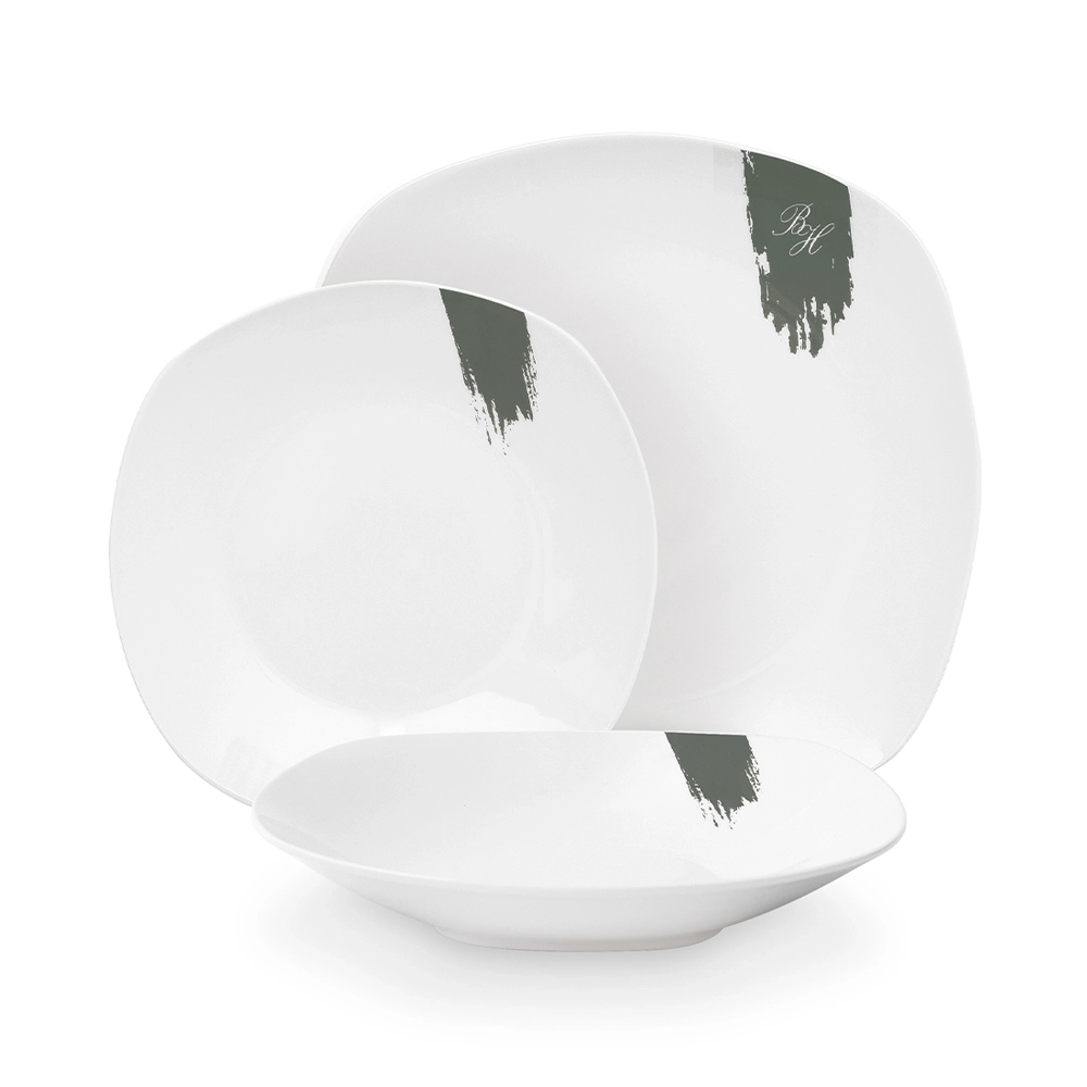 Berlinger Haus 18-teiliges Porzellan Teller-Set  Matte Green Collection