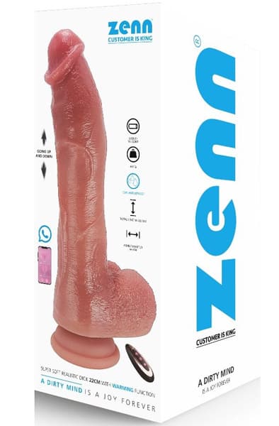 Realistic Dildo Thrusting/Warming Function 22 cm Vibrerende dildoer