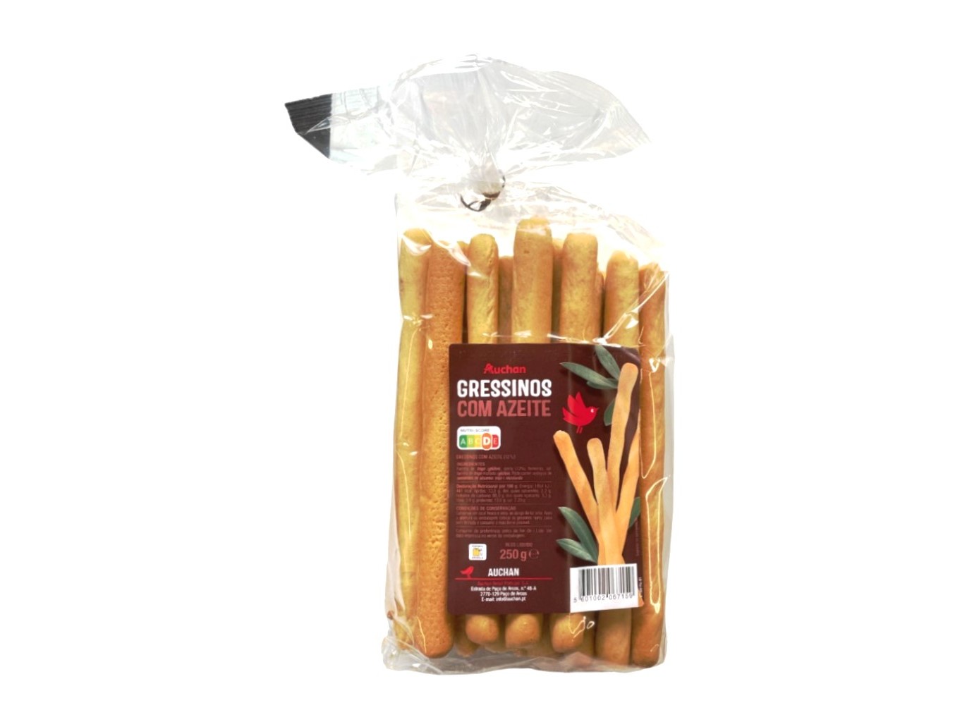 GRESSINOS AUCHAN COM AZEITE 250G