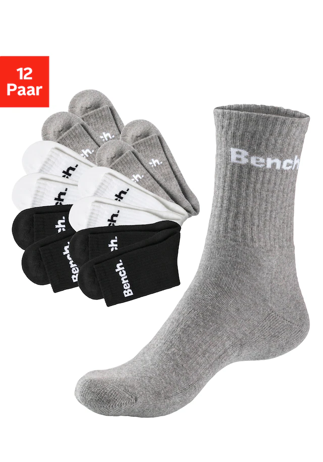 Bench. Tennissocken Packung, 12 Stk. tlg. mit Fuss Polsterung