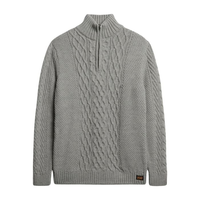 Superdry Jacob Cable Knit Half Zip Trui Heren