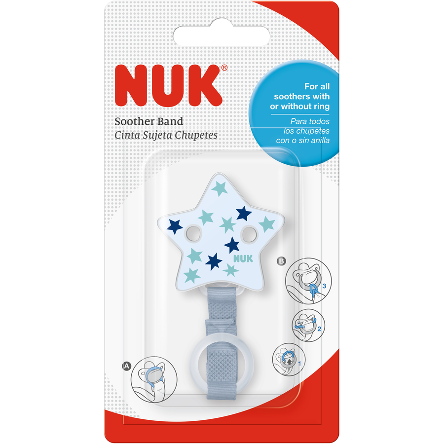 NUK Schnullerband Motiv Stern blau