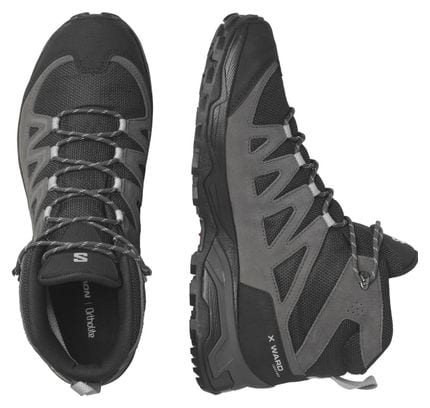 Chaussures de Randonnée Salomon X Ward Leather Mid Gore-Tex Gris/Noir Homme