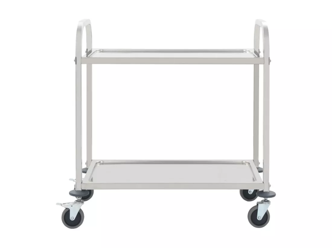 Chariot de cuisine à 2 niveaux 95x45x83,5 cm Acier inoxydable