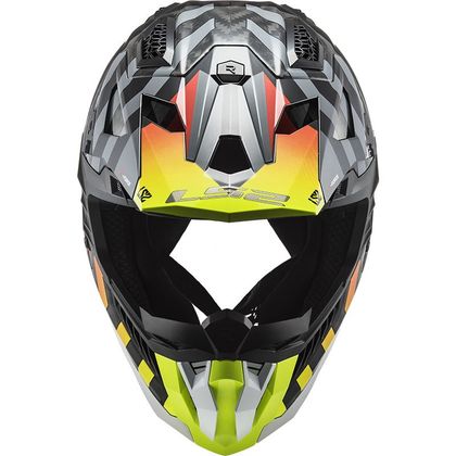 Casque cross LS2 MX703 C - X-FORCE - BARRIER - H-V YELLOW RED 2023 - Noir / Rouge