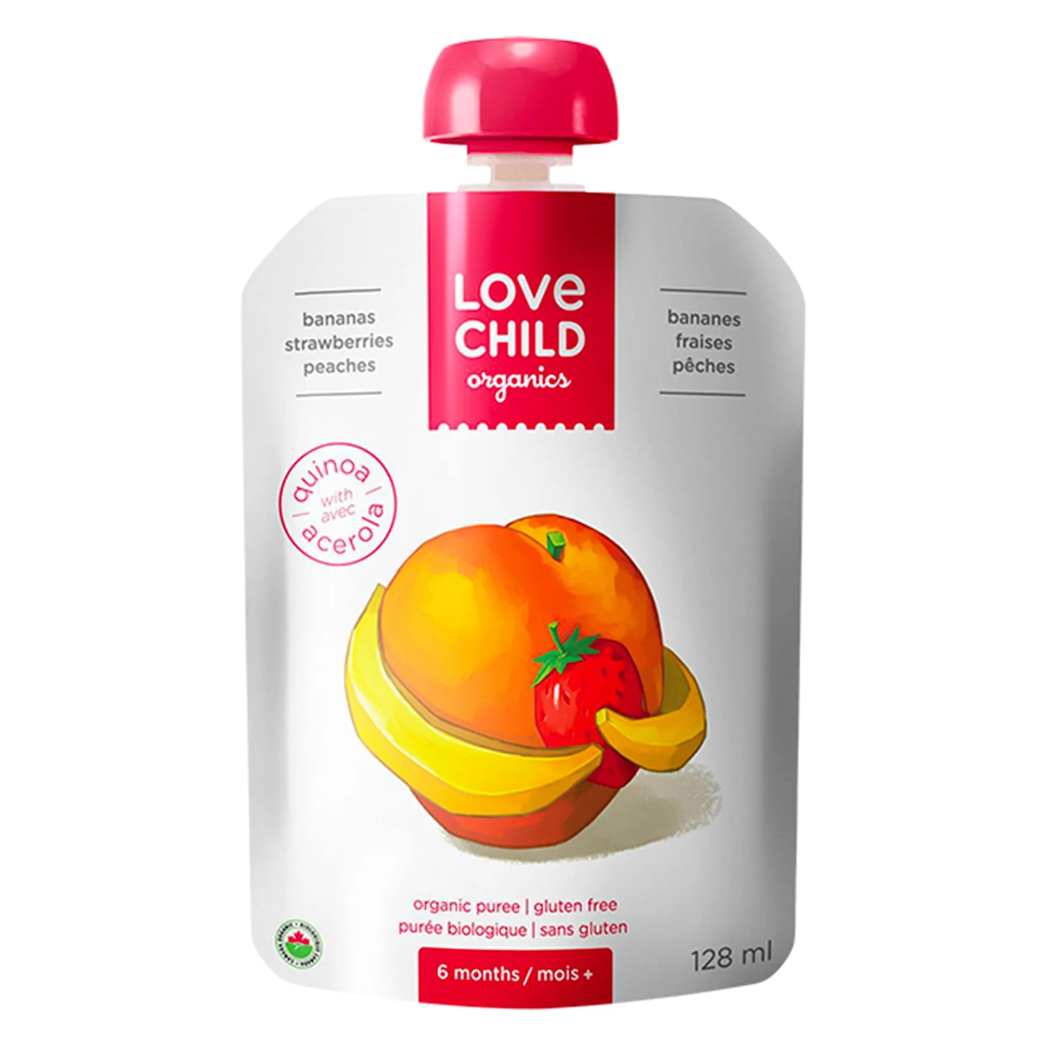 Love Child Organics Purée Bio - Superblends -  Bananes, Fraises et Pêches ( À partir de 6 mois )