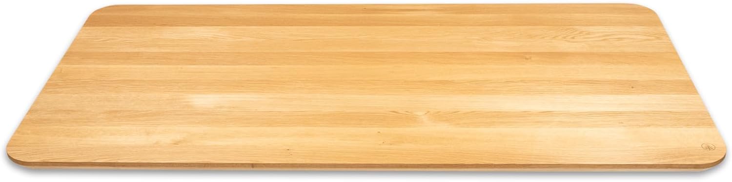 Tischplatte Schreibtischplatte Eiche Massivholz Schweizer Kante (120 x 80 cm)