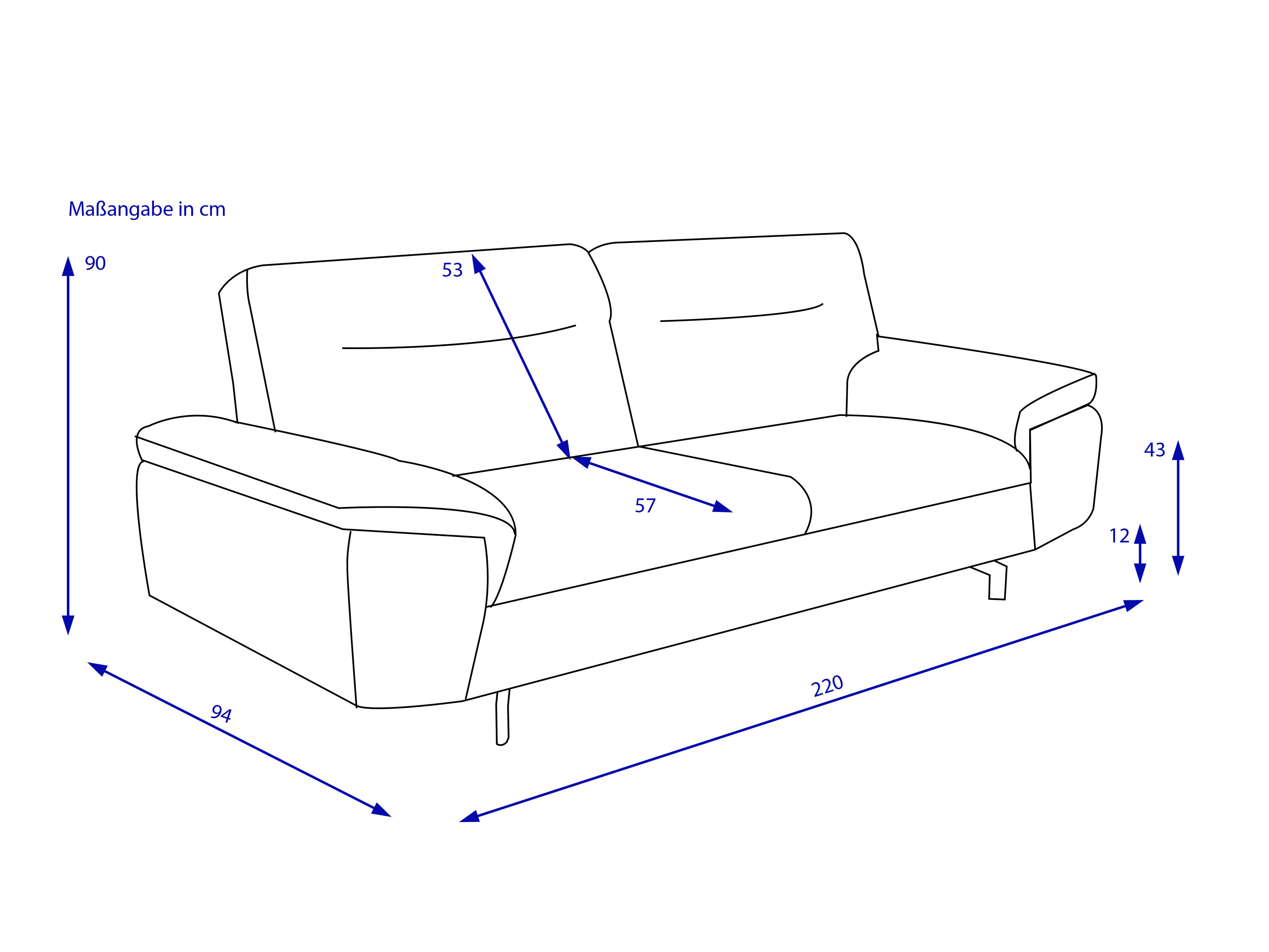 Sofa 3 Sitzer HARPER MEDFORD 6051 grau