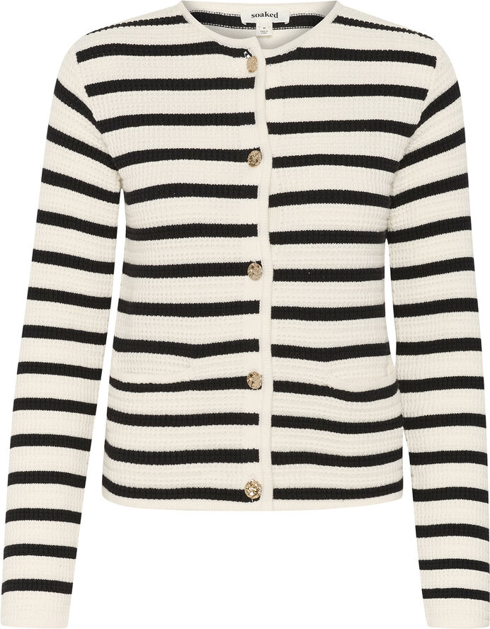 Soaked in Luxury SLMusling Jacket Black and white stripe