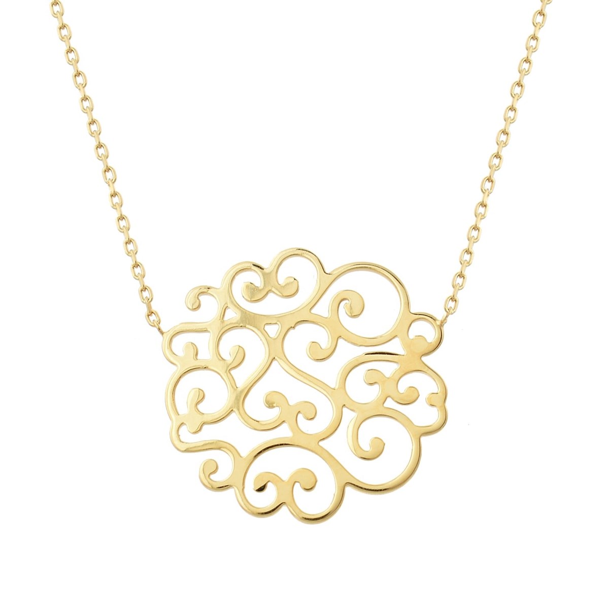 Collier arabesque de coeurs Plaqué OR 750 3 microns