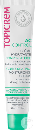 Topicrem AC Hydra Crème Hydratante Compensatrice Peaux Grasses Fragilisées Par Traitements 40ml