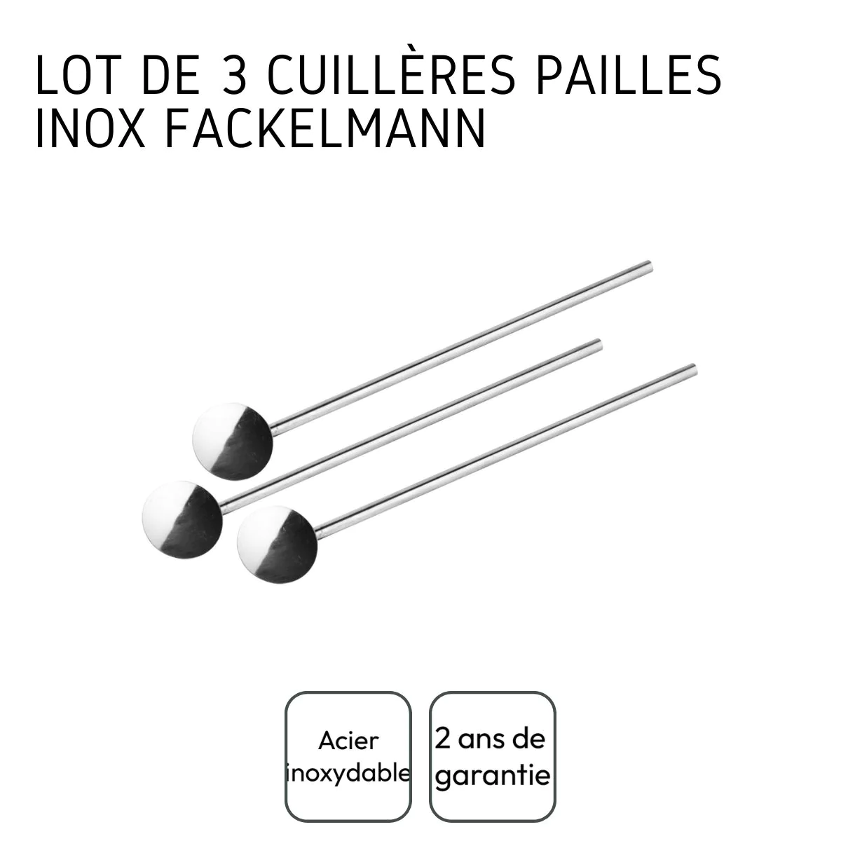 Lot de 3 cuillères à paille réutilisables Bar Concept Fackelmann