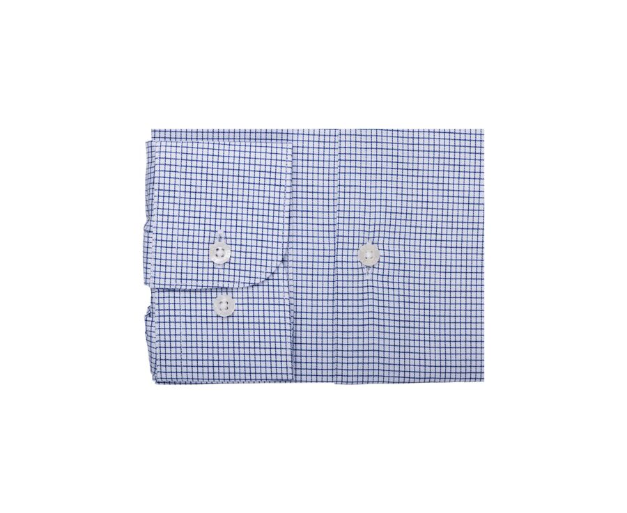 Chemise twill Blanche à carreaux Bleu Océan homme  - MARTINIEN