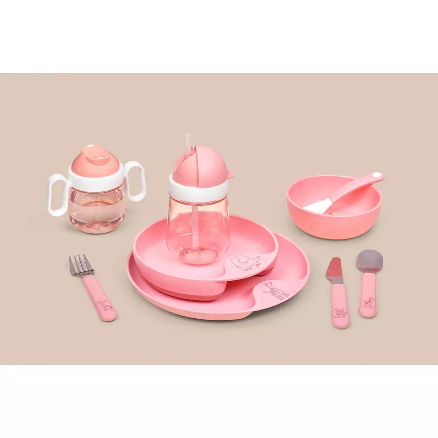 Mepal Kinderschale mit Fütterlöffel Mio 3er Set pink
