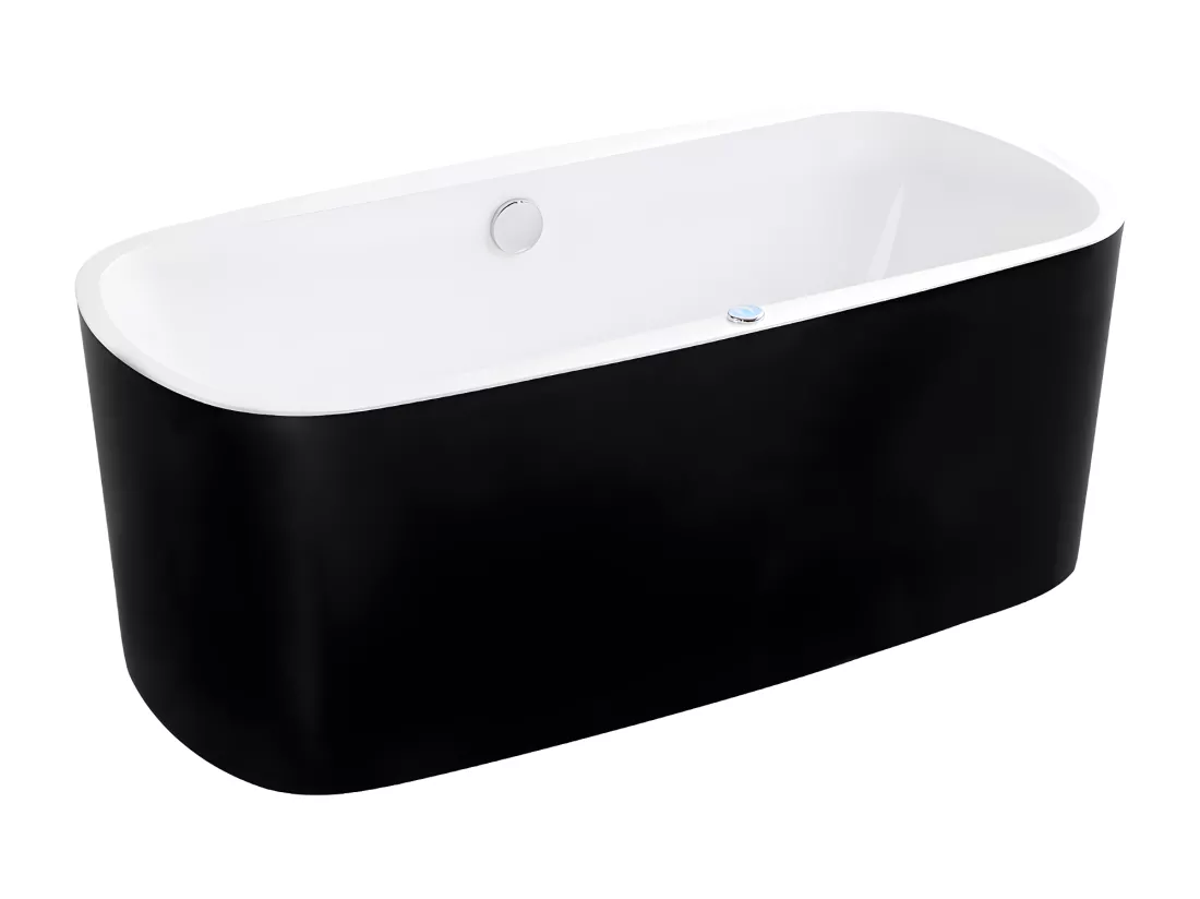 Baignoire balnéo à leds SIRGAO - 1 place - 155L - 150*75cm - Noire