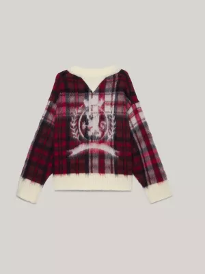 Suéter Boyfriend com estampa xadrez Crest