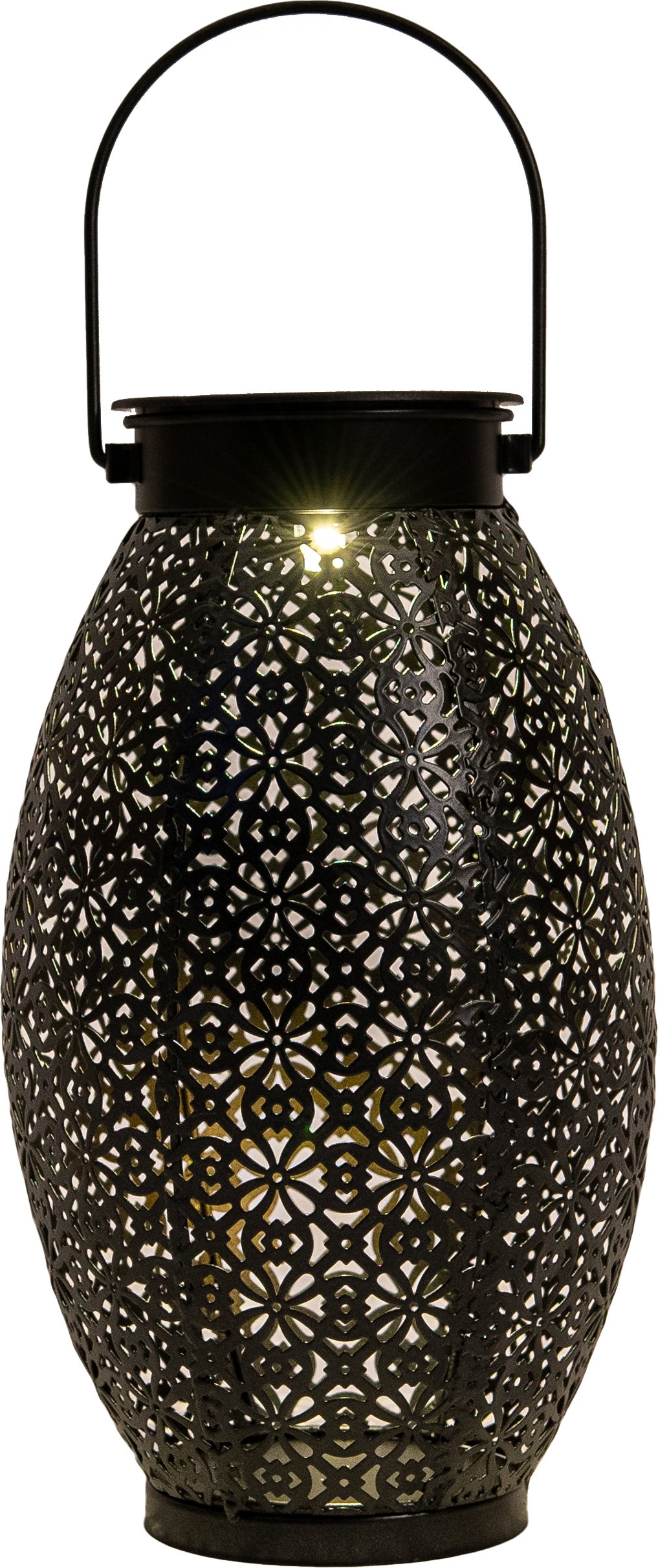 Anna's Collection solar lantaarn zwart D 13 H 24 cm