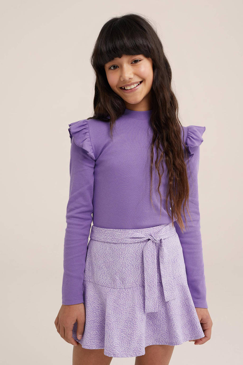 WE Fashion longsleeve purple pillow