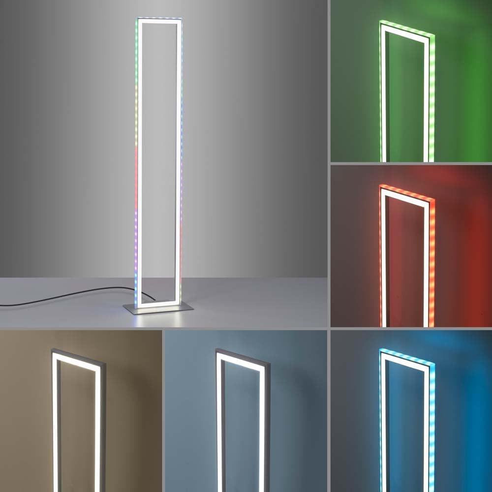 Just Light Stehlampe Stehleuchte Wohnzimmerlampe dimmbar Fernbedienung RGB LED H 120 cm