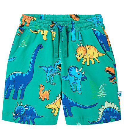 Småfolk Shorts - Teal m. Dinosaurier
