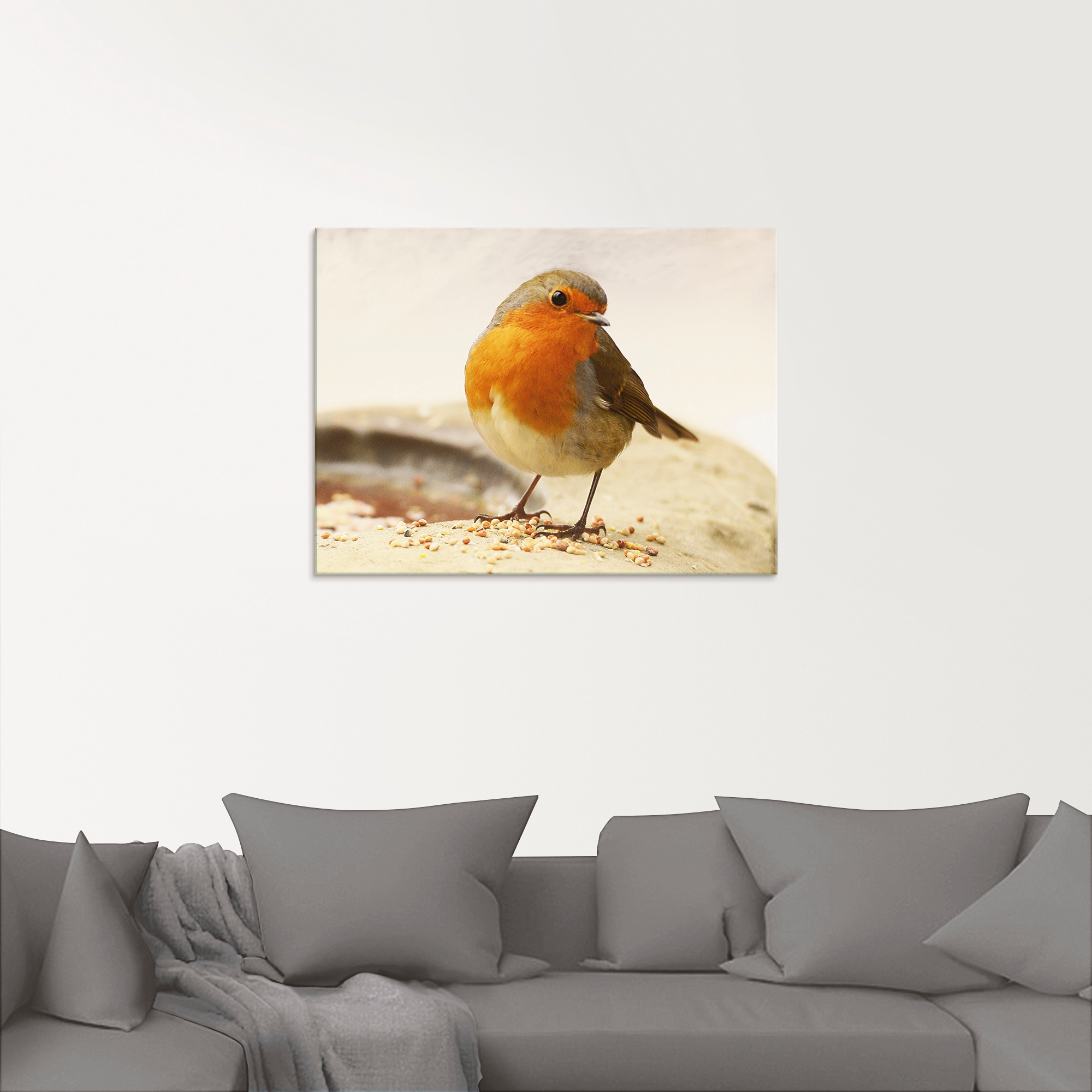 Artland Glasbild »Rotkehlchen« Vögel 1 Stk. tlg. in verschiedenen Grössen