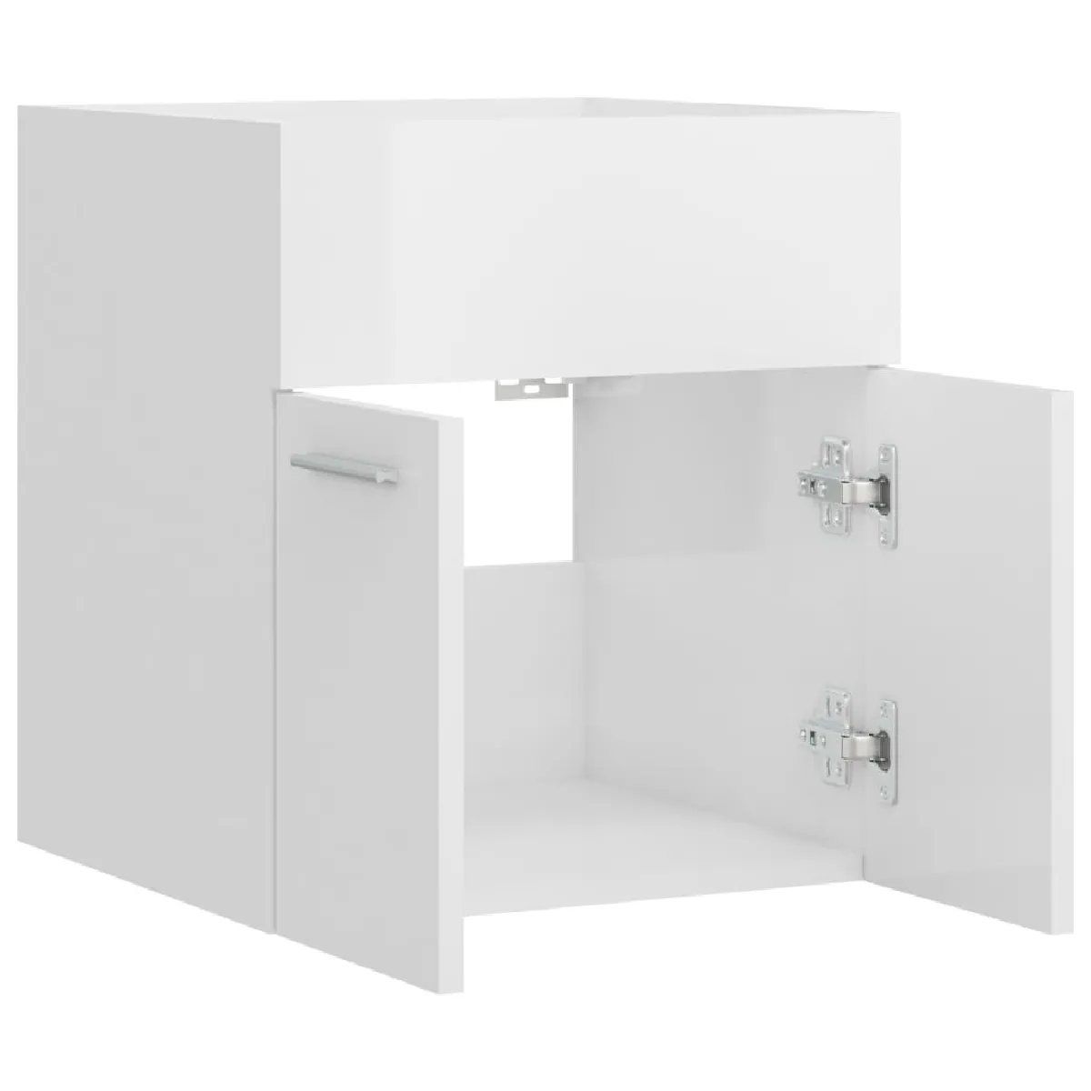 vidaXL Armoire d'évier - Blanc brillant