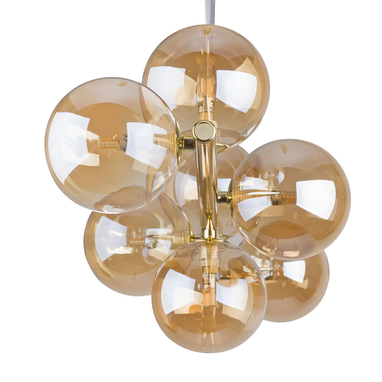 Micadoni Suspension Alioth doré/ambre - 27x90x153 cm