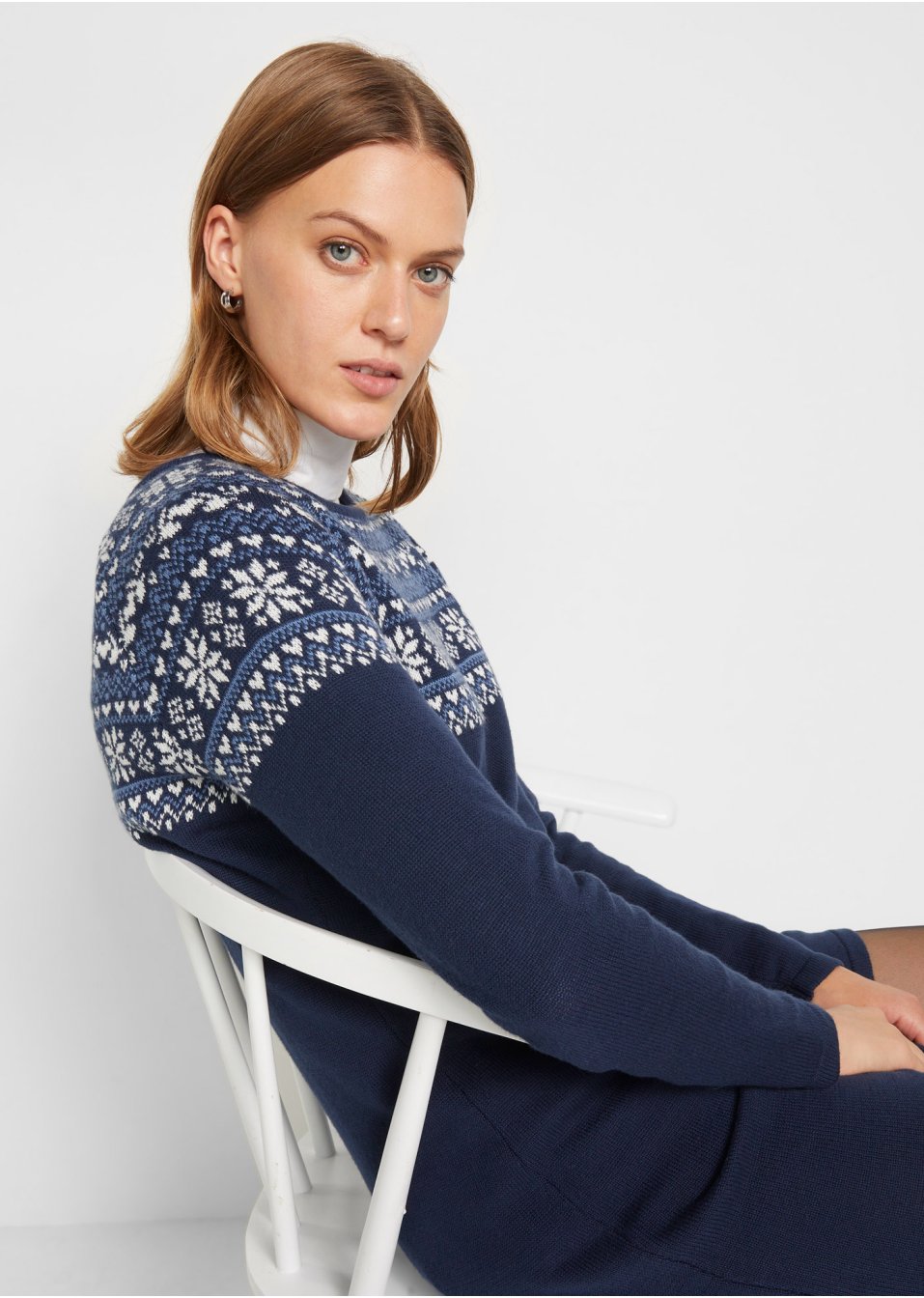 Robe en maille à motif jacquard
