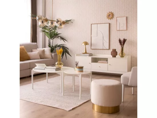 Meuble tv effet bois blanc 160x60