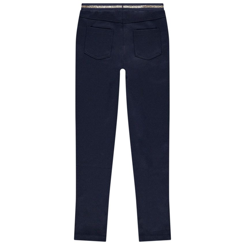 Jegging milano avec taille dorée pour fille - Bleu marine