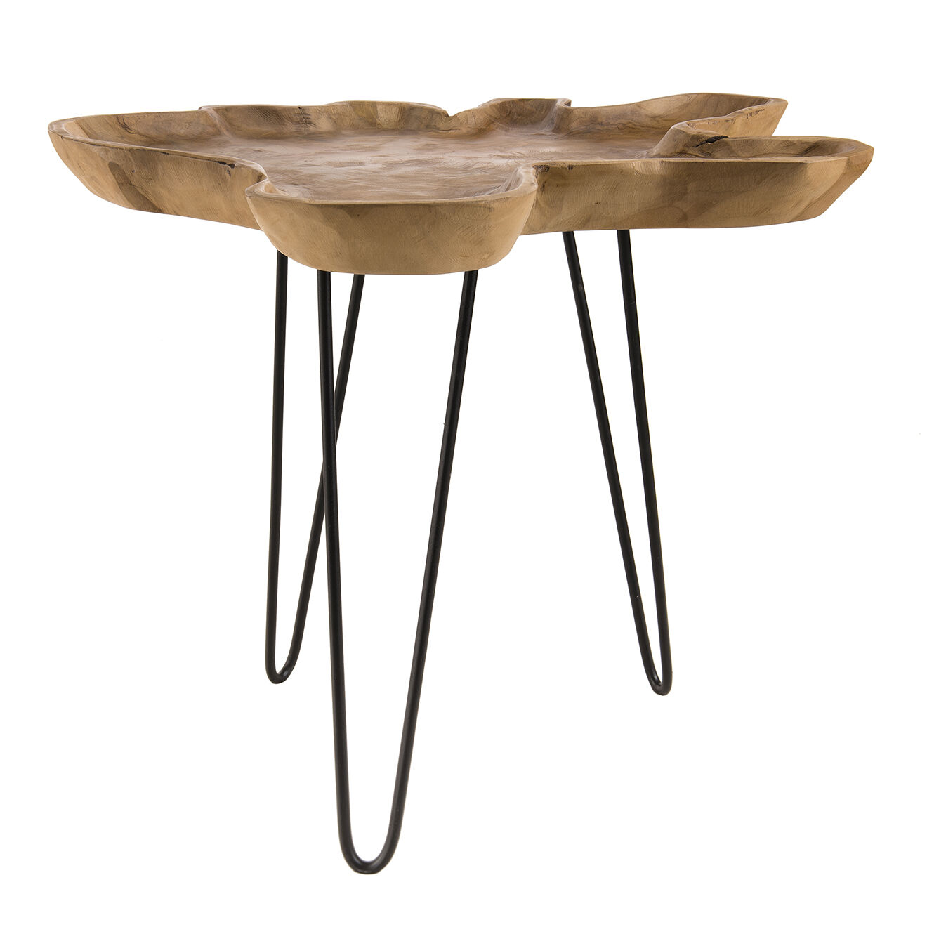 Macabane Table d'appoint Clara teck - 56x60x49 cm