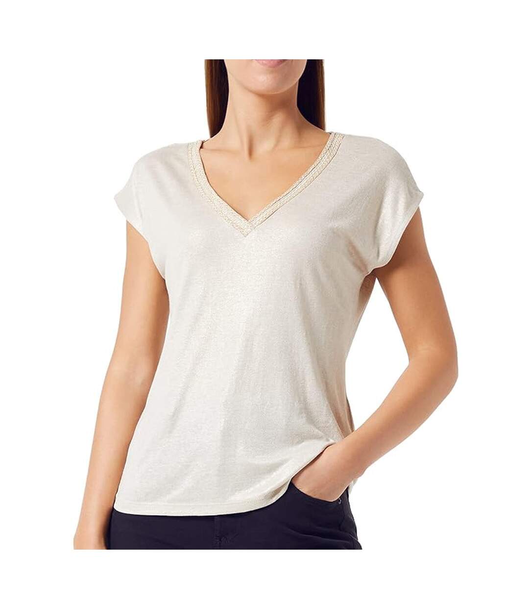 T-shirt Beige Femme Morgan Dclip