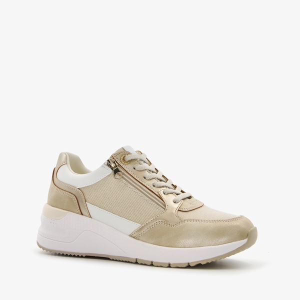 Blue Box dames sneakers beige goud