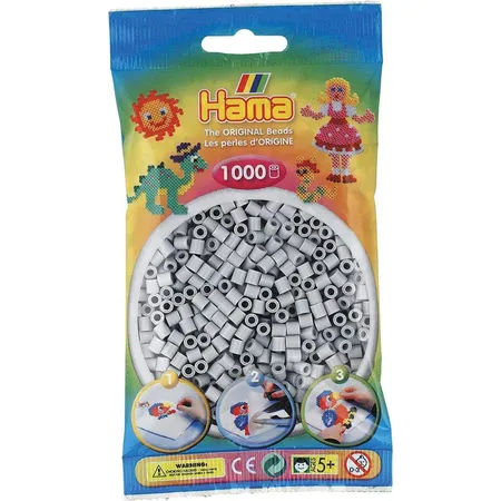 Hama Bügelperlen Midi hellgrau, 1000 Stück