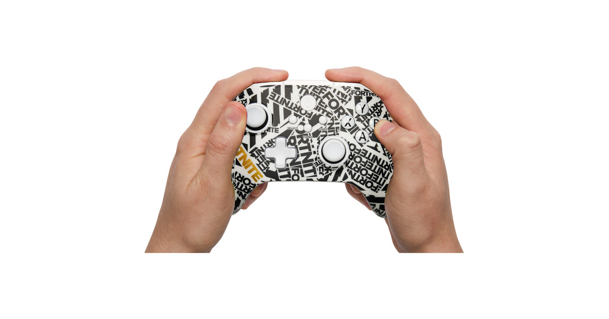 PowerAOPS v1 Wireless Controller for Cloud Gaming - Fortnite Edition  (Wit/zwart, 2.4 GHz, Bluetooth, USB-C)