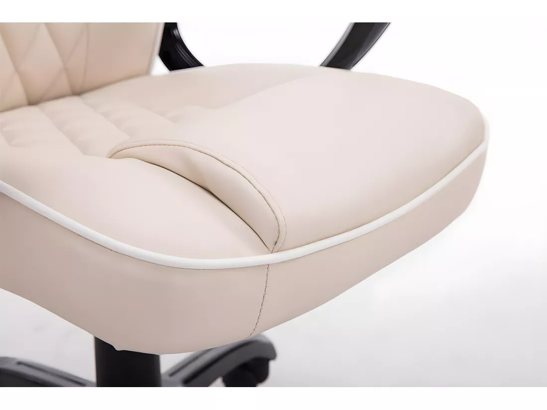 Chaise de bureau - Similicuir & Plastique - Crème - BIG XXX