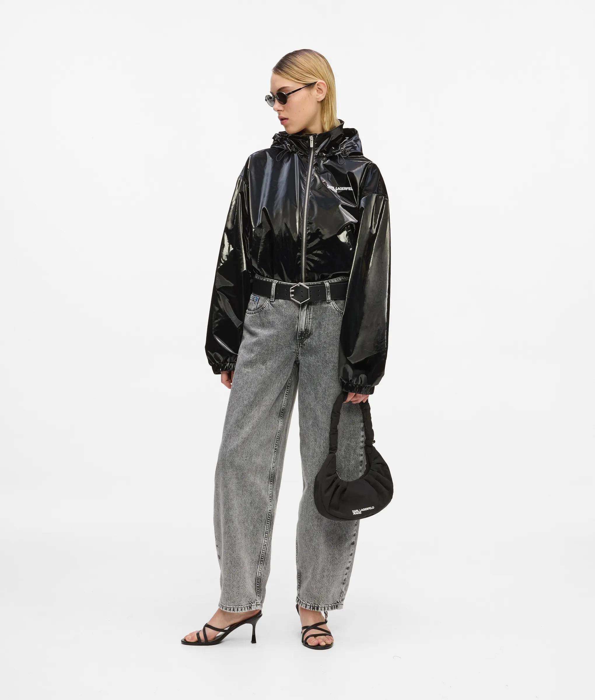 Glanzende capuchon jacket
